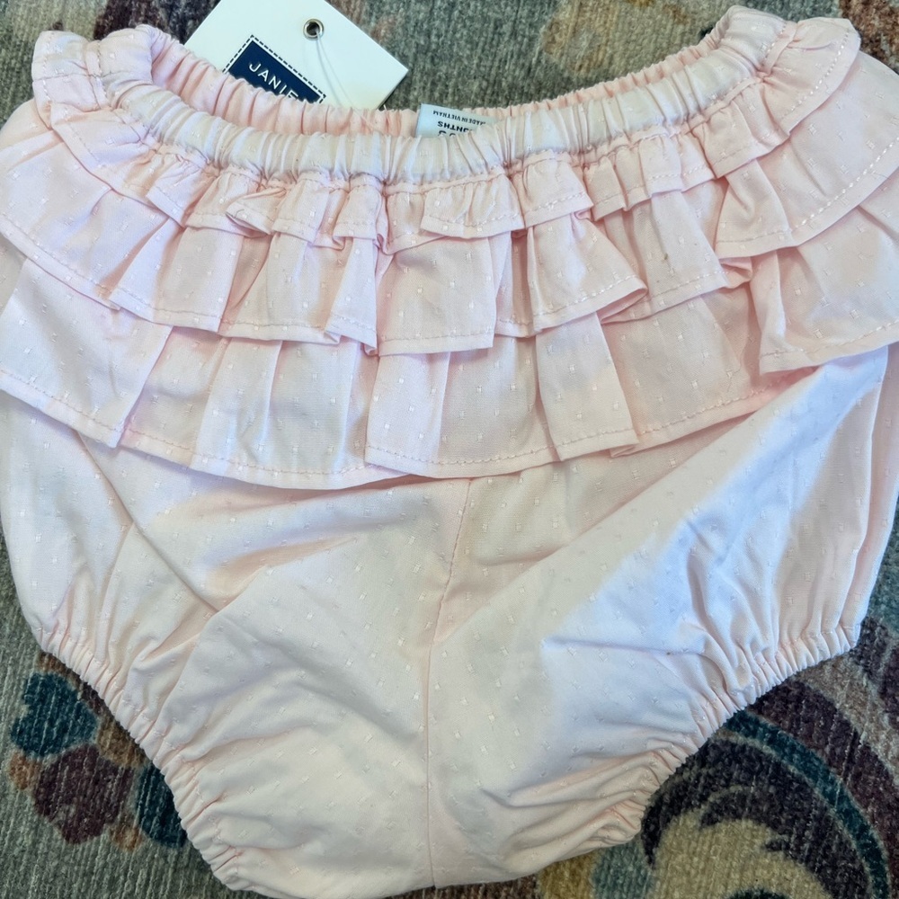 Janie and Jack pale pink ruffle bloomers NWT 0-3 months